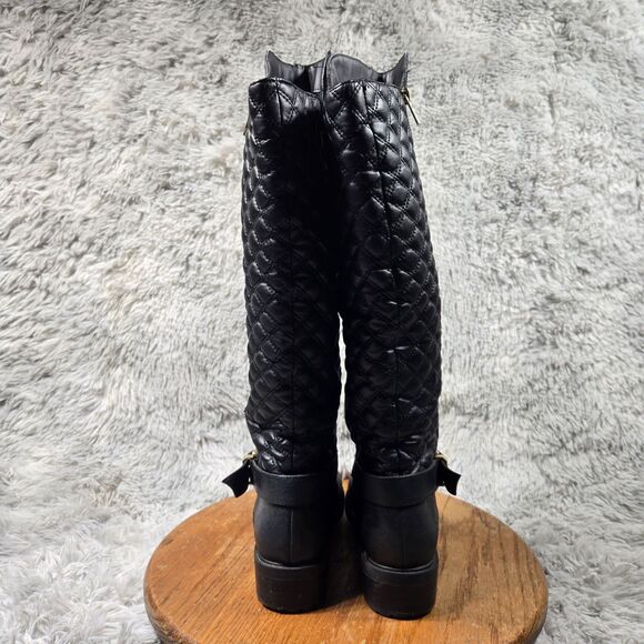 Steve Madden Rozanne Womens Size 6.5M Leather Upper Tall Black Full Zipper Boots - Picture 3 of 9